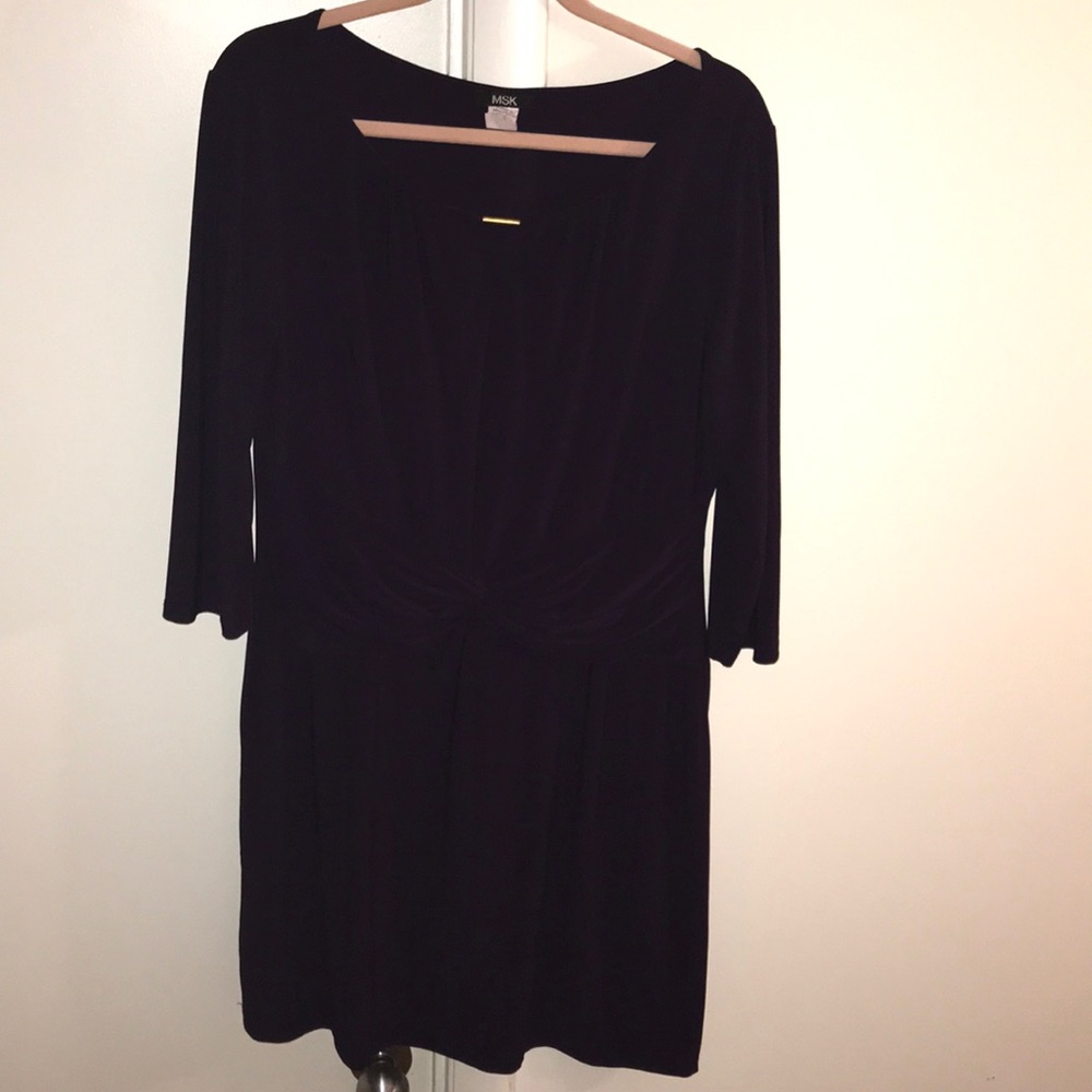 Plum bodycon dress with gold accent